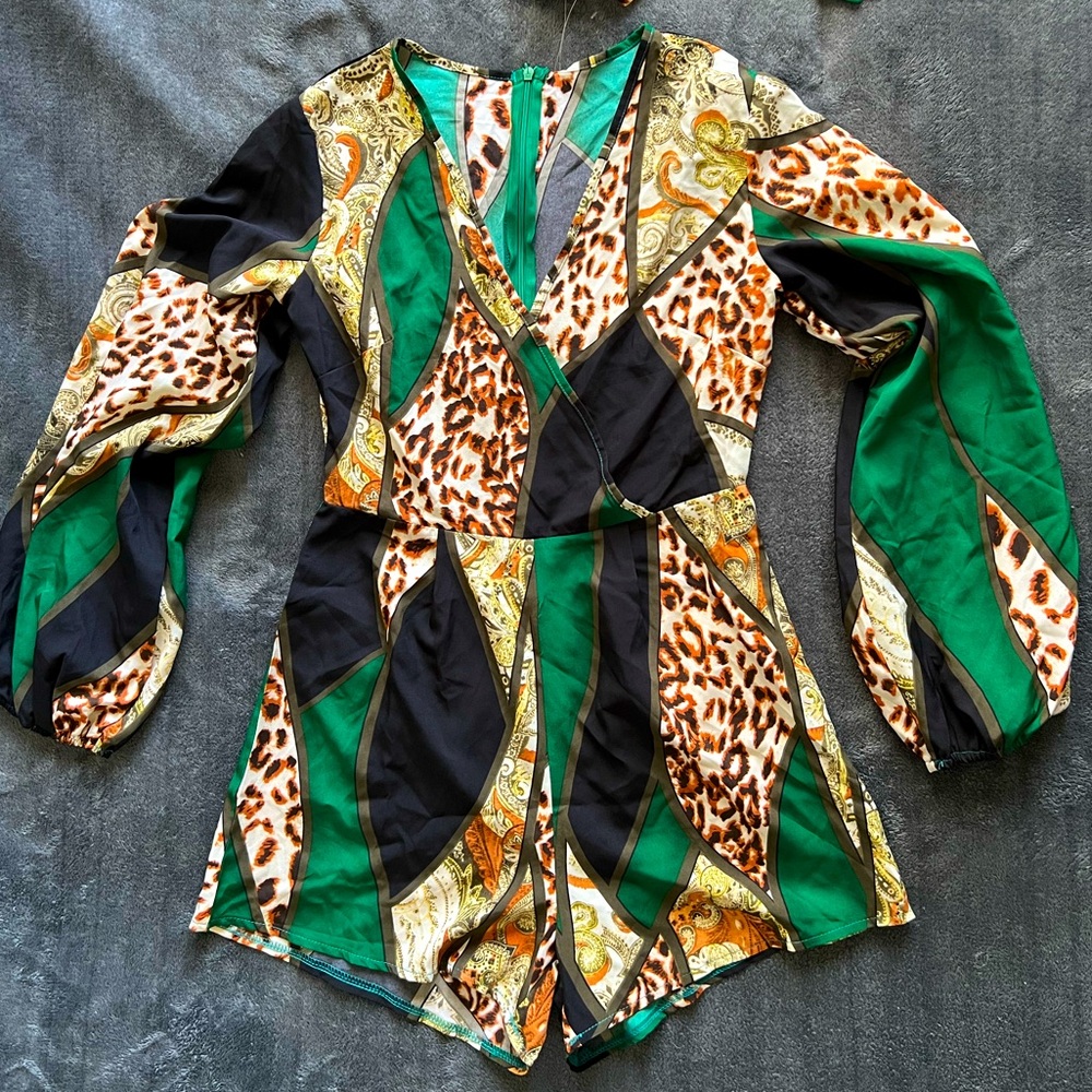 SHEIN Multicolor Animal Print Romper